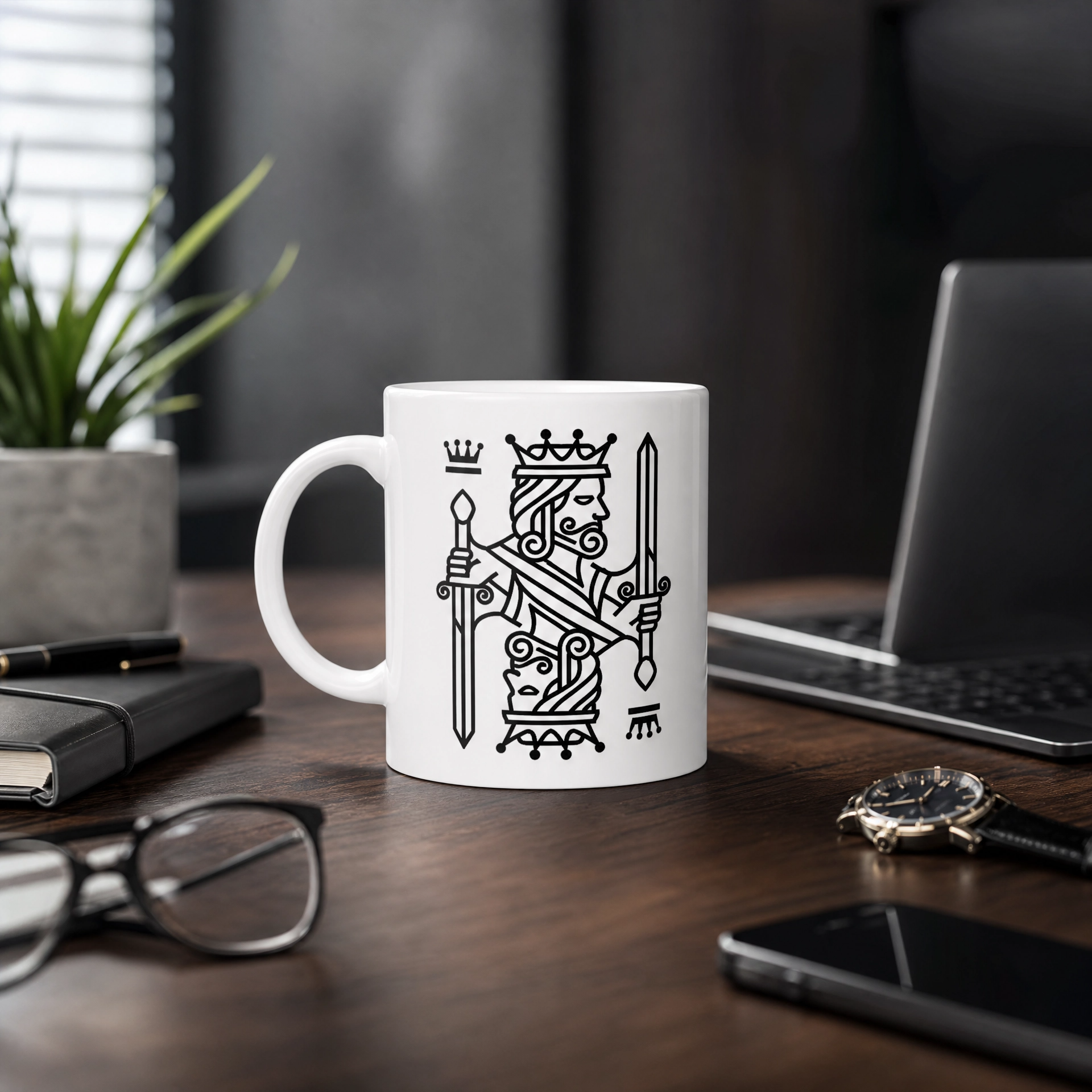 Black King - Ceramic Premium White Mug 325ml